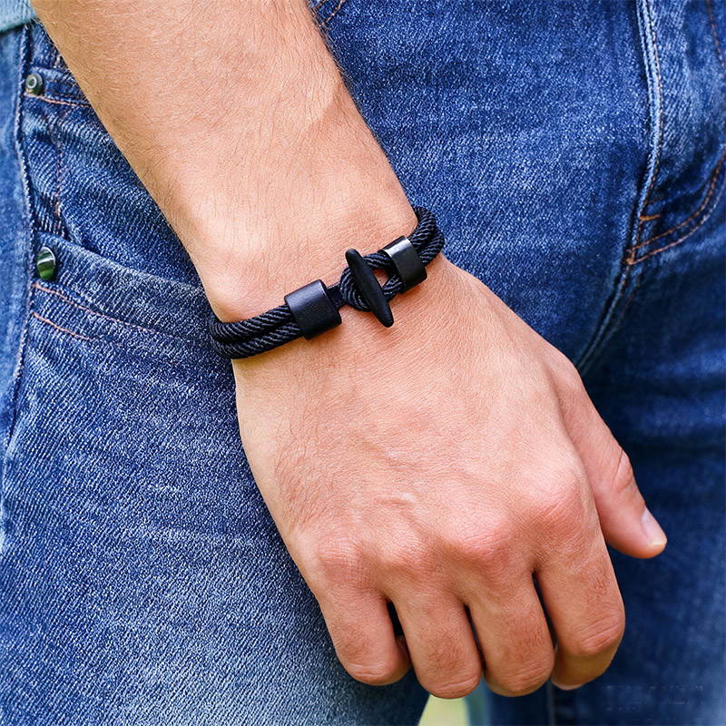 Men'S Vacation Accessories - Klasyczny dwuwarstwowy bransoletka męska z łatwym
