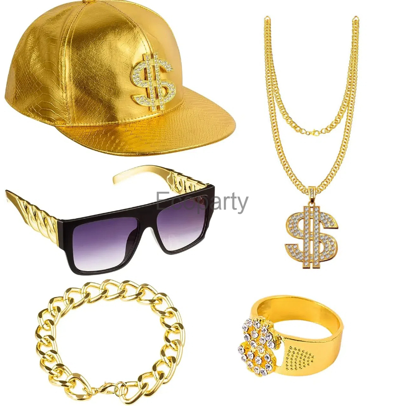 80s 90s Hip Hop Costume Access – Men Accessories Chain And Bracelet recenzja i cena