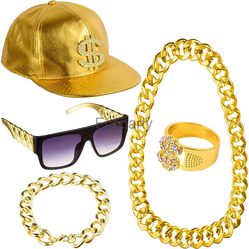 80s 90s Hip Hop Costume Access – Men Accessories Chain And Bracelet recenzja i cena
