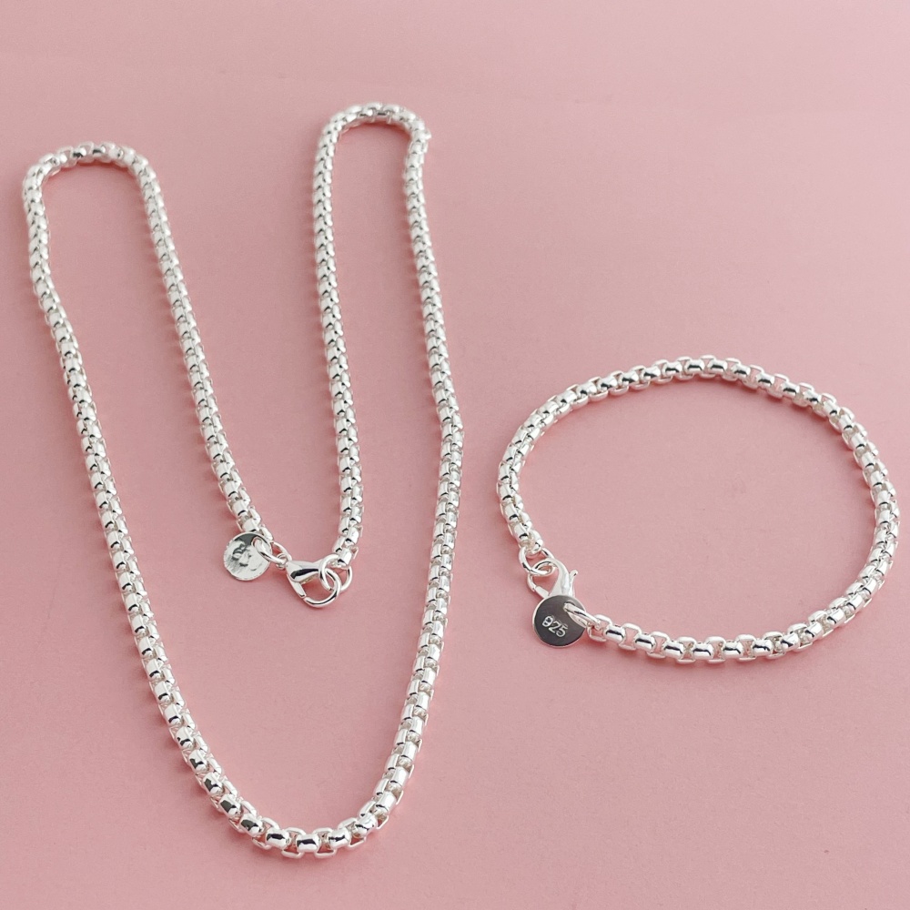 925 Sterling Silver 4mm Okrągł – Men Accessories Chain And Bracelet recenzja i cena