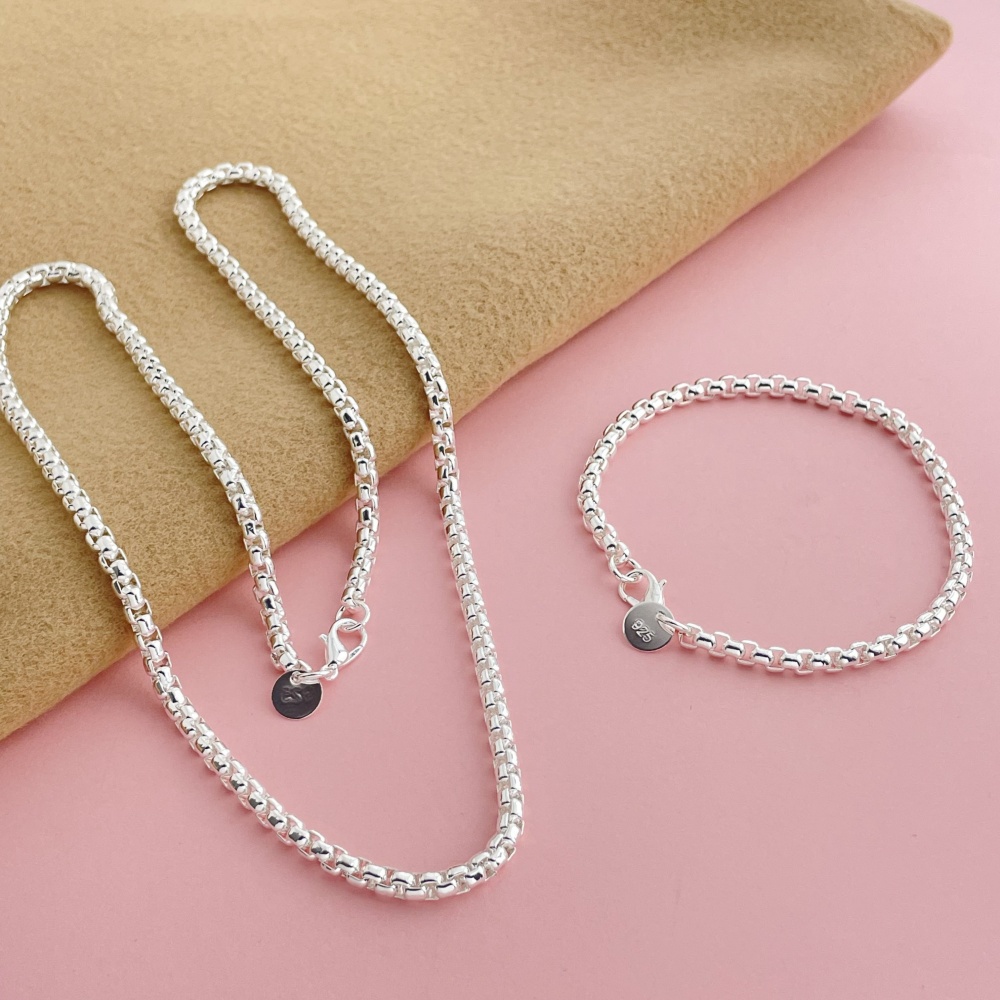 925 Sterling Silver 4mm Okrągł – Men Accessories Chain And Bracelet recenzja i cena