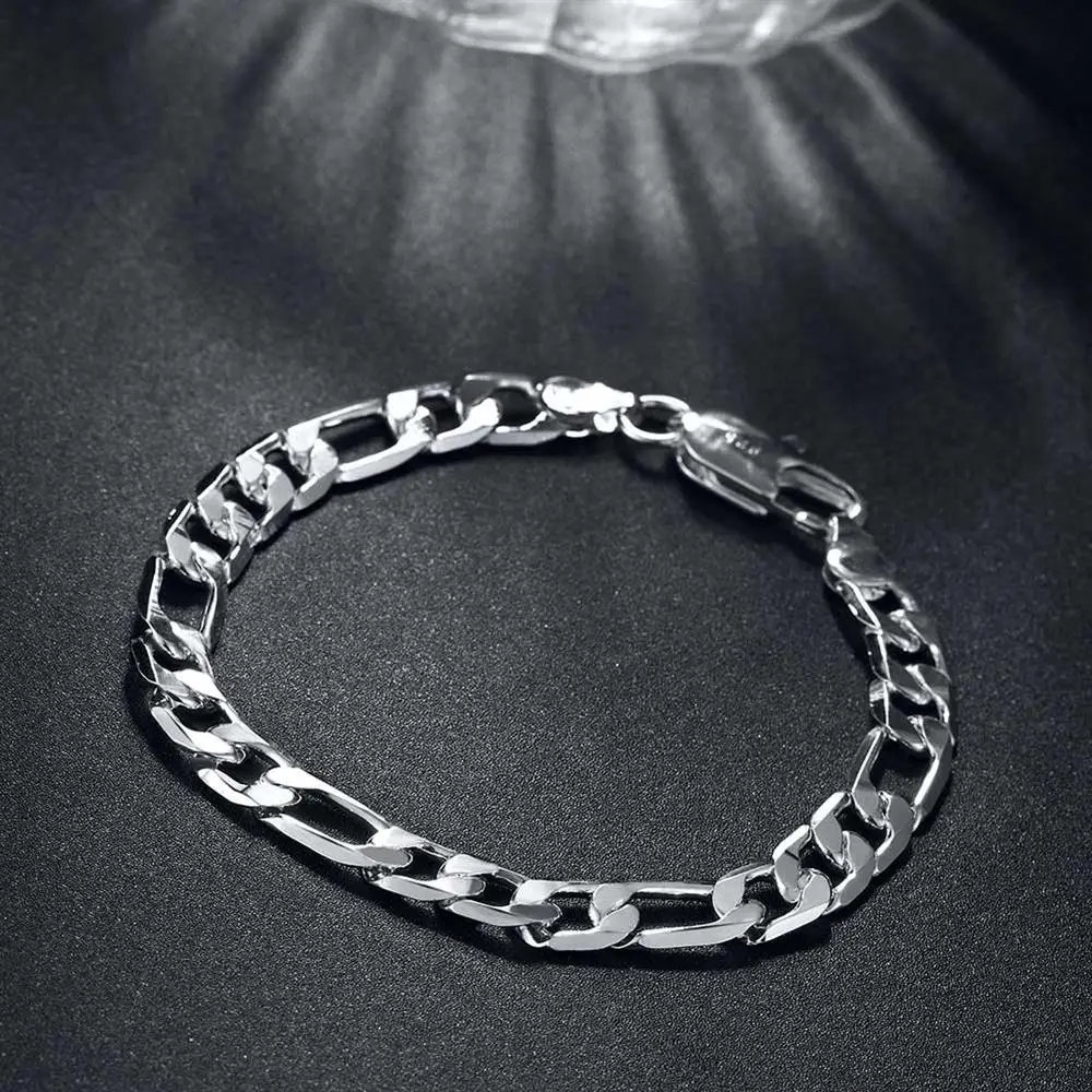 925 srebro klasyczny 8MM łańcu – Men Accessories Chain And Bracelet recenzja i cena