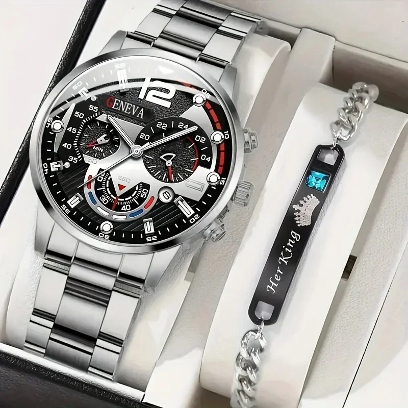 Zestaw 2 szt. stylowych zegark – Men Accessories Elegant recenzja i cena