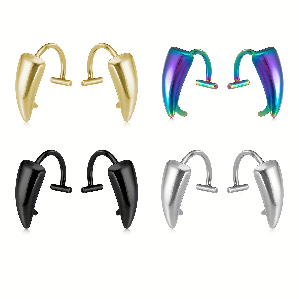 1Pair ze stali nierdzewnej wam – Men'S Vampire Accessories recenzja i cena